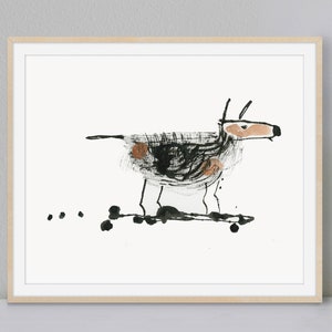 Süßer Hund auf skateboard Print