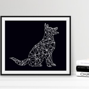 Modern Dog Art, Geometric Printable Dog Print, Contemporary Wall Art, Black and White Art Print, Modern Animal Art image 6
