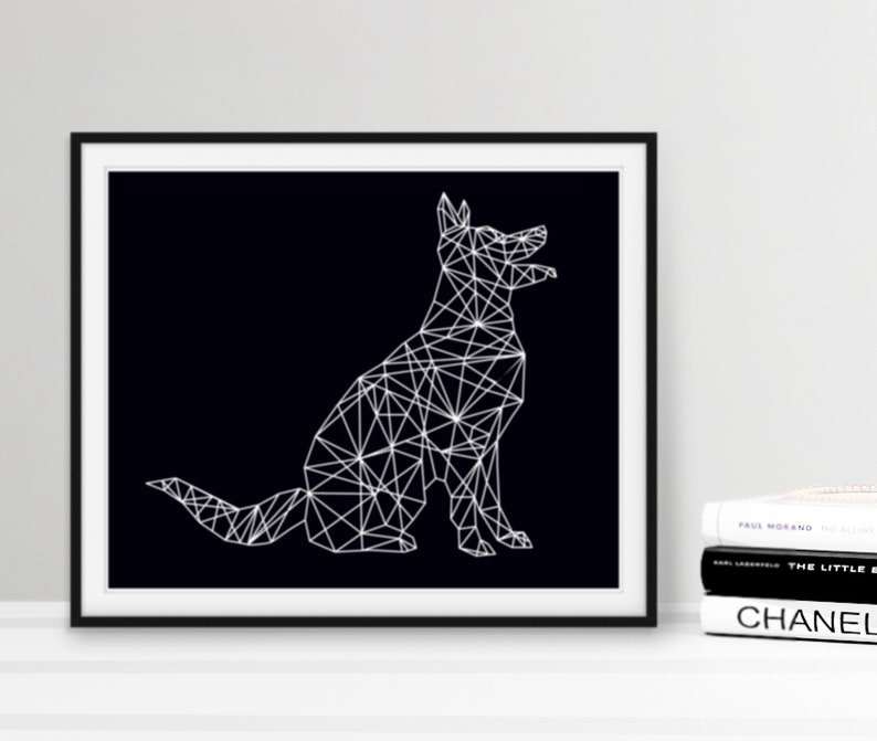 Modern Dog Art, Geometric Printable Dog Print, Contemporary Wall Art, Black and White Art Print, Modern Animal Art image 6