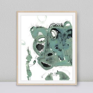 Cute Monster Limited Edition Print, Whimsical Monster Art, Quirky Wall Art, Kids Room Wall Decor, Office Decor, Título - Monster's Potion