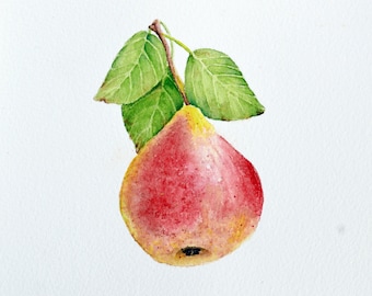 Original Pear Watercolor Painting