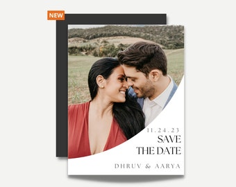 Indian Save The Date Magnets - Elegant Custom Wedding Invites with Envelopes