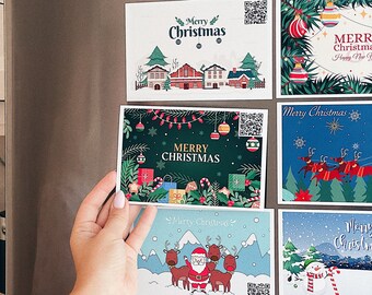 Personalized Christmas Cards Fridge Magnet Holiday Card Live Custom Christmas Greeting QR Code Christmas Video