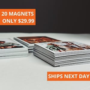 Custom Photo Magnets for Fridge - Printed with Your Favorite Memories Bundle Set of 20 Magnets