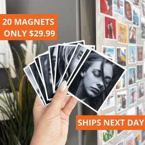 Custom Photo Magnets for Fridge - Printed with Your Favorite Memories Bundle Set of 20 Magnets