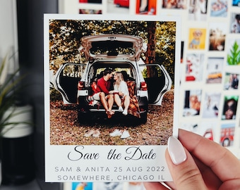 Fotomagneten Huwelijksuitnodiging Bewaar de datumkaarten Huwelijkscadeau Gedrukte foto-uitnodiging