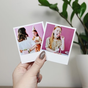 Fotoafdruk 2,75 x 3,5 inch Gepersonaliseerde fotodecor voor muur Aangepaste fotoafdruk vierkant verjaardagscadeau voor hem Vrienden foto Aangepaste kaart