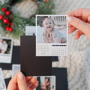 Aimants pour calendrier 2025 Grand calendrier mensuel personnalisé Carte photo unique Calendrier souvenir photo Décoration de réfrigérateur Cadeau de pendaison de crémaillère