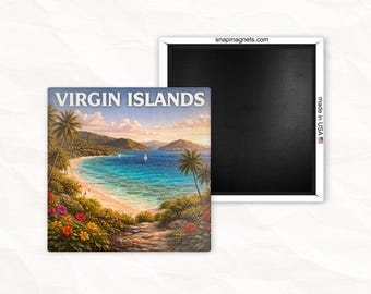 Virgin Islands, Travel Button Magnets - National Park Souvenir Set of 63