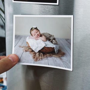 Photo Magnets Baby Shower Favors Person Fridge Magnets Waterproof Prints Nursery Decoration 1st Birthday Gift  Baptism Favor Newborn Memory