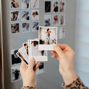 Fridge Magnets Photo with Custom Text Square Flexible Picture Magnet Decor for Room Retro Frame Magnets Unique Photo Keepsake Memory Gift