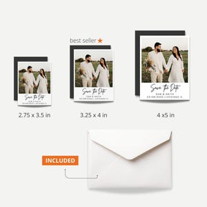 Save The Date Wedding Photo Magnets Retro Wedding Invitation QR Code Save the Date Cards Digital Magnets Fridge Gift for Couple Photo Invite image 13