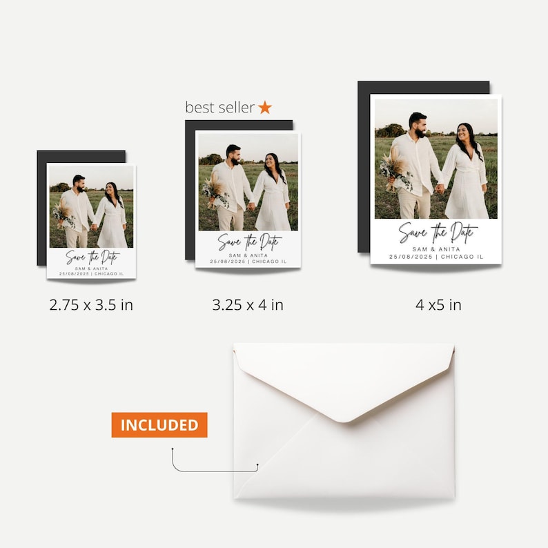 Save The Date Wedding Photo Magnets Retro Wedding Invitation QR Code Save the Date Cards Digital Magnets Fridge Gift for Couple Photo Invite image 13
