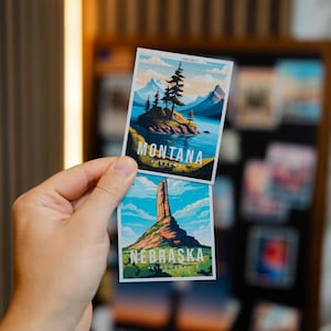 Ímã de estado, paisagem urbana da Flórida, presente para agente de viagens, decoração de geladeira, cartão de lembrança de aventura, conjunto de 50 cartões magnéticos de estado