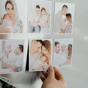 Phoro-magneten 2,5 x 2,5 inch met tekst Persinalisatie Fotokaart Cadeau voor Vaderdag Flexibele magnetische koelkastset Vierkante foto aandenken