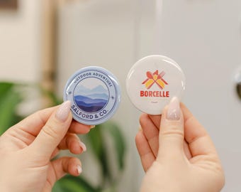 Round Button Magnets: Custom Company Logo Magnets, Office Decor Magnet, Unique Fridge Magnet