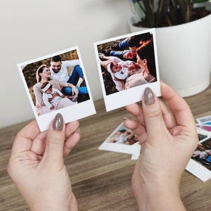 Impressão de foto, cartão de foto de família personalizado para decoração de quarto, quadrado, retrô, pequeno, foto, ímã, presente para aniversário, mini lembrança magnética