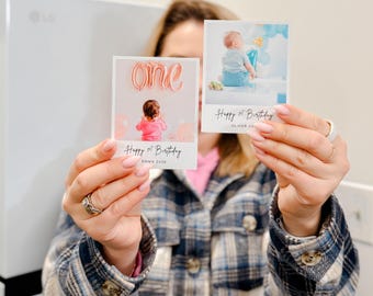 First Birthday Magnets: Personalized Baby Photo Magnets, Flexible Magnets for Birthday Celebration, Set of Magnets, Photo Magnets Gift