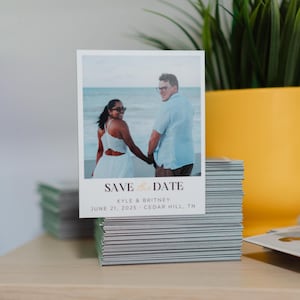 Save The Date Wedding Photo Magnets Retro Wedding Invitation QR Code Save the Date Cards Digital Magnets Fridge Gift for Couple Photo Invite image 3