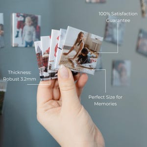 Button Magnets 2x2 in Photo Magnets Fridge Photo Mother Gift Small Personalized Photo Room Decor Ref Locker Magnet Strong Mini Magnets