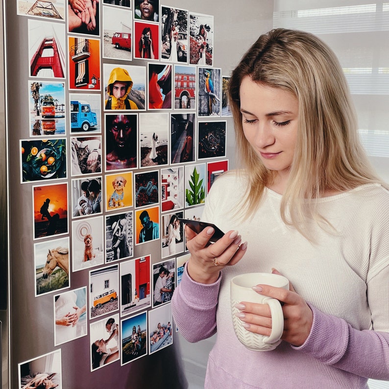 Unique photo keepsakes: custom magnets featuring your special moments - decorate your fridge or magnetic board with these eye-catching personalized magnets that make for great gifts too!