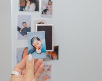 Newborn Photo Magnets: Custom Baby Button Magnets - New Parents Gift