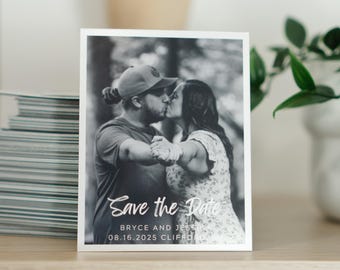 Save the Date Photo with Envelope: Wedding Invitation, Anniversary Gift Magnet, First Photo Together