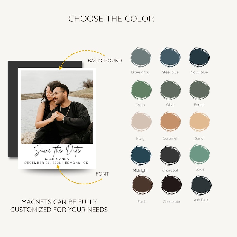 a picture of a man and a woman with the words choose the color