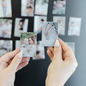 Boutons cartonnés aimantés cadeau pour cadeau d'anniversaire aimant fort avec texte photo souvenir carré aimants personnalisés décoration de réfrigérateur moderne