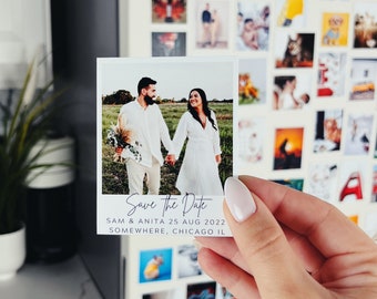 Bruiloft foto magneet Save the Date-kaarten - gepersonaliseerde huwelijksuitnodiging en cadeau