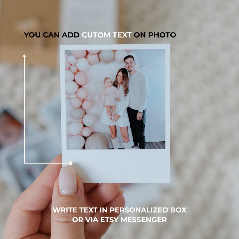 Retro Photo Print with Text, Personalized Photo Decor for Living Room, Photo Printing Bulk image 4