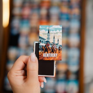 Staatsmagneten 50 Amerikaanse sets met magneetbord voor reizen Magneet Cadeau uit Kentucky City Avontuur Souvenir Foto Sterke koelkastmagneet