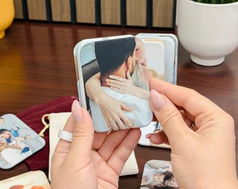 Photo Keepsake Couple Magnets: Custom Rounded Buttons with Matte Finish