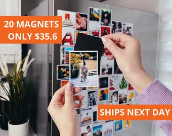 Fridge Magnet Set 20 Photo Magnets Dashboard Photo Card Gift for Sister Fridge Decor Small Magnets Kitchen Photo Personalized Soft Magnets