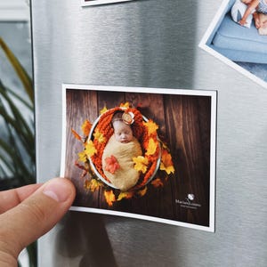 Magneti con foto, magneti personalizzati per baby shower, stampa di foto personalizzate per frigorifero, stampa di foto di medie dimensioni, biglietti da frigorifero, decorazioni per la stanza con magneti con foto