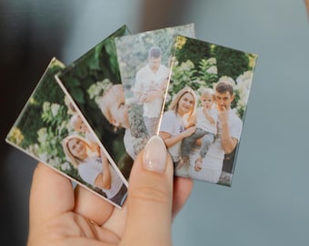 Imanes de botón con fotos familiares, decoración personalizada para el refrigerador, imanes de botón personalizados