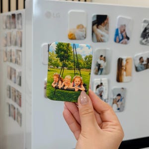 Photo Magnets: Personalized Rectangular Soft Touch Buttons for Fridge (Custom Printed)