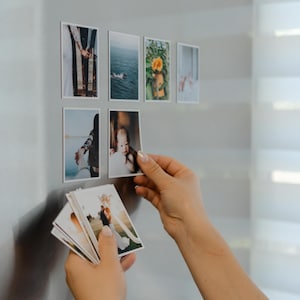 Photo Magnets with Text Customized Picture Magnets Room Decor Personalized Magnetic Print Square Flexible Magnet Family Fridge Keepsake