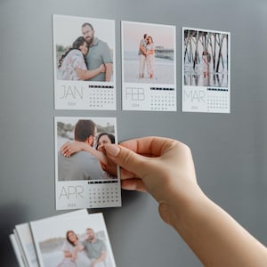 Calendar Magnets 2026 with Photo for Fridge Magnetic Mini Calendar Thank You Gift Personalized Decor Set of 12 Month In Loving Memory Photo