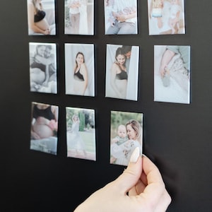 Button Photo Magnets Gift for Father Day Family Photo Keepsake Hardback Magnets Favor Small Square Picture Magnets Bulk Refrigerator Decor