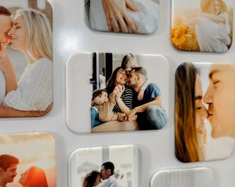Photo Button Magnets: Custom Family Pictures - Cound Corner Magnet with Matte Finish
