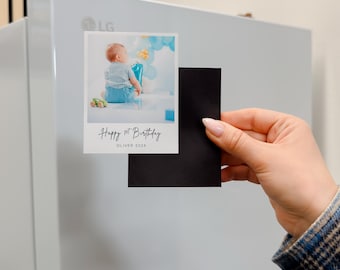 First Birthday Magnets: Custom Baby Birthday Magnet, Flexible Photo Magnets, Family Keepsake, Unique Photo Gifts