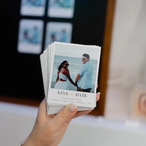 Save The Date Wedding Photo Magnets Retro Wedding Invitation QR Code Save the Date Cards Digital Magnets Fridge Gift for Couple Photo Invite