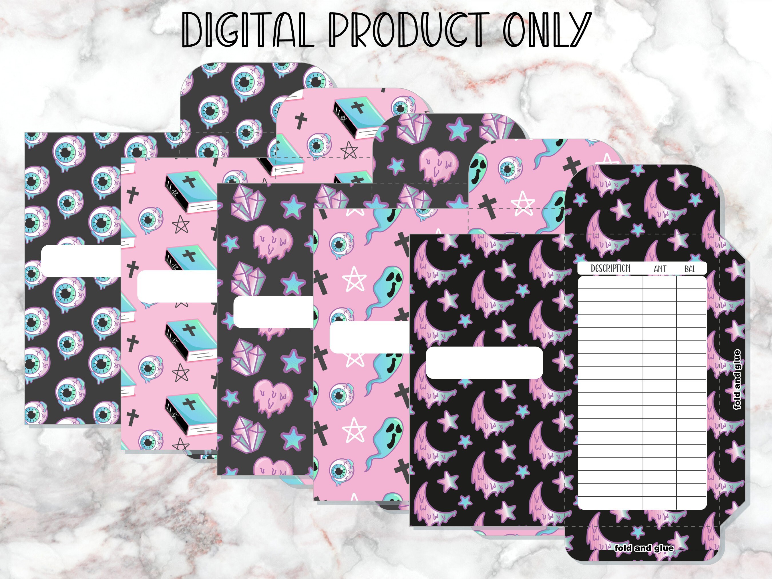 creepy cute money envelopes printable cute cash envelope etsy