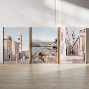Croatia Set of 3 Prints | Zadar Prints | Croatia Zadar Old Town City Prints | Croatia Wall Art | Beach Wall Art | Home Decor Prints