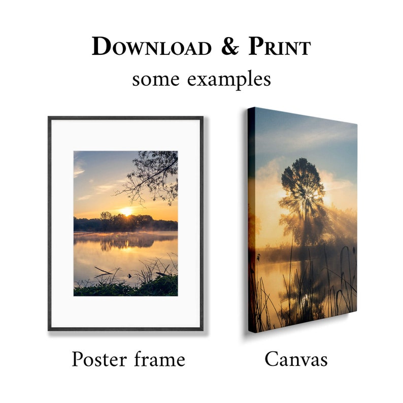 Landscape Sunrise Poster Set Landscape Wall Art Beautiful Etsy