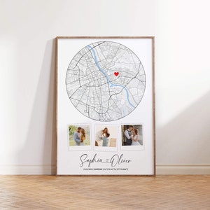 Où tout a commencé | Où nous nous sommes rencontrés Carte personnalisée | Cadeau d'anniversaire | Notre plan de la ville | Carte personnalisée | Impression de collages de photos | Cadeau personnalisé