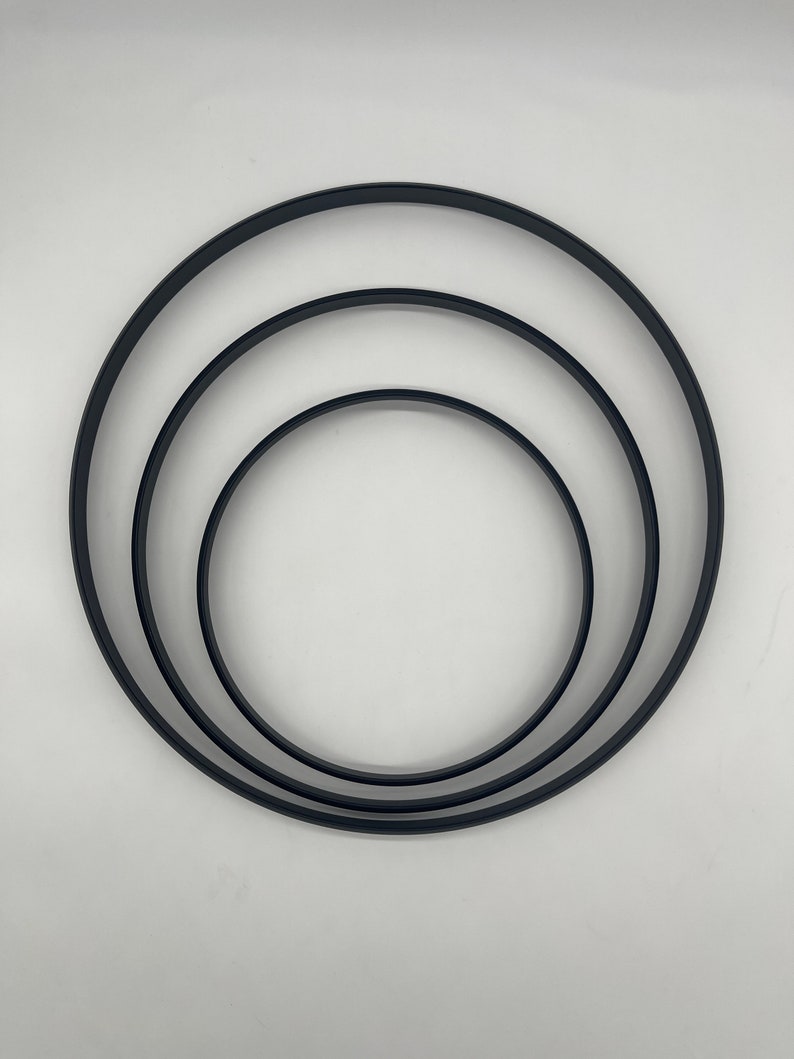 DIY metal ring with curvature Metal ring for wall clock, mirror, round projects, black powder-coated, 30 cm, 40 cm and 50 cm in diameter image 4