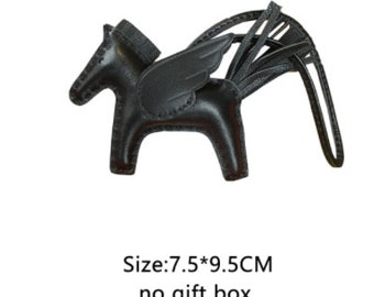Leather Bag Pendant Hand Sewn Sheepskin Angel Horse Key Chain Pendant
