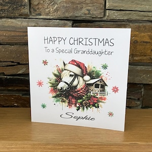 Personalisierte Weihnachtskarte, Reiter Weihnachtskarte, Weihnachtskarte für Pony Reiter, Pony Karte, Pferdekarte, Karte für Pferdemenschen, HK 5